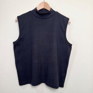 Vintage ERIKA Gray Brown Mock Neck Sleeveless Top Size Extra Large